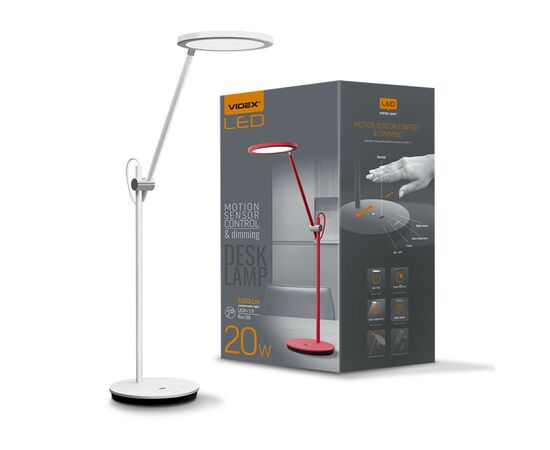 Настольная лампа Videx LED 20W 4100K 220V White (VL-TF15W / 26905), изображение 9