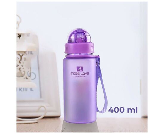 Бутылка для воды Casno 400 мл MX-5028 More Love Фіолетова з соломинкою (MX-5028_Violet), изображение 5 Бутылка для воды Casno 400 мл MX-5028 More Love Фіолетова з соломинкою (MX-5028_Violet), изображение 5