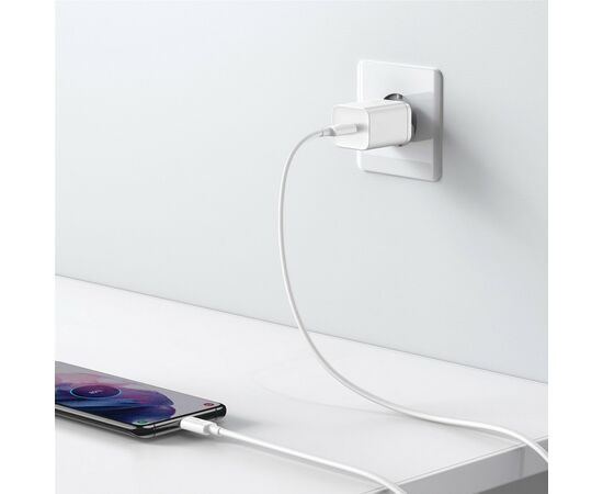 Зарядное устройство Baseus 1xUSB 25W (USB-C) + Cable Type-C white (TZCCSUP-L02), изображение 10 Зарядное устройство Baseus 1xUSB 25W (USB-C) + Cable Type-C white (TZCCSUP-L02), изображение 10