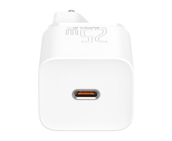 Зарядное устройство Baseus 1xUSB 25W (USB-C) + Cable Type-C white (TZCCSUP-L02), изображение 4 Зарядное устройство Baseus 1xUSB 25W (USB-C) + Cable Type-C white (TZCCSUP-L02), изображение 4