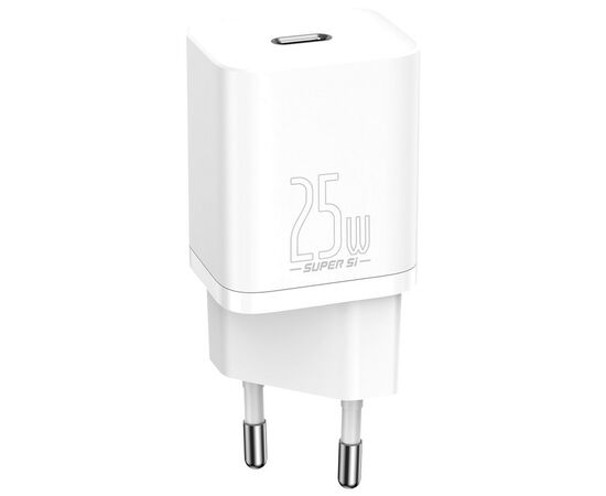 Зарядний пристрій Baseus 1xUSB 25W (USB-C) + Cable Type-C white (TZCCSUP-L02)