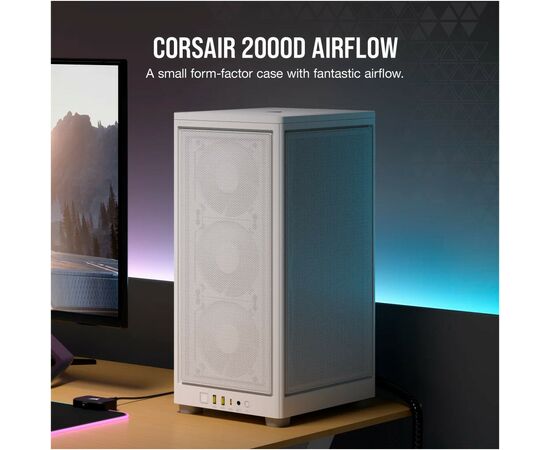 Корпус Corsair 2000D AIRFLOW White (CC-9011245-WW), изображение 11 Корпус Corsair 2000D AIRFLOW White (CC-9011245-WW), изображение 11