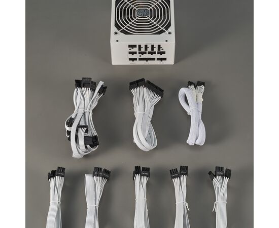Блок питания CoolerMaster 1250W MWE Gold 1250 - V2 ATX 3.0 White Version (MPE-C501-AFCAG-3GEU), изображение 12 Блок питания CoolerMaster 1250W MWE Gold 1250 - V2 ATX 3.0 White Version (MPE-C501-AFCAG-3GEU), изображение 12