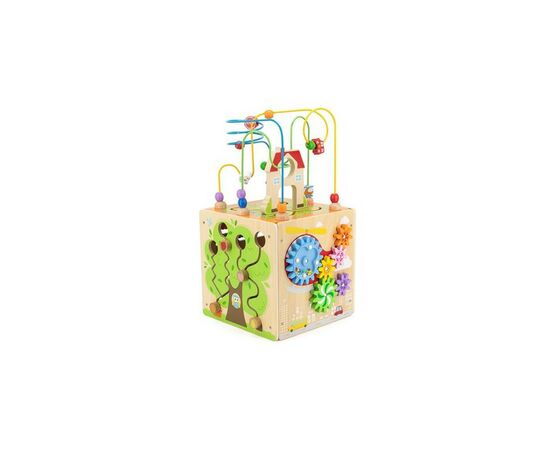 Развивающая игрушка Viga Toys деревянный бизикуб 5 в 1 (44591), изображение 2 Развивающая игрушка Viga Toys деревянный бизикуб 5 в 1 (44591), изображение 2