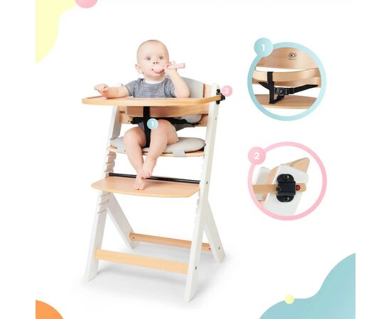 Стульчик для кормления Kinderkraft Enock White Wood с подушкой (5902533917242), изображение 12