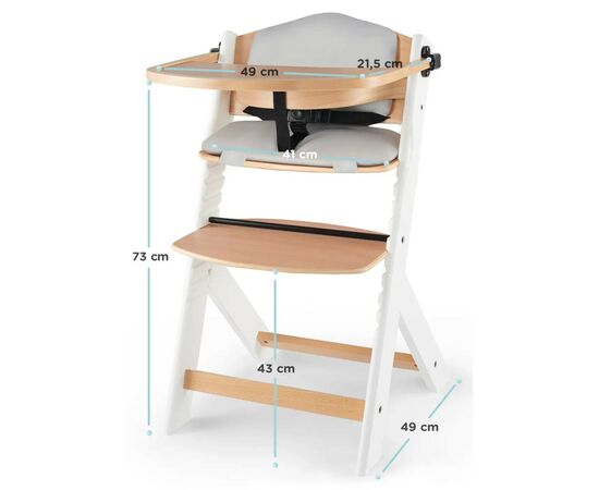 Стульчик для кормления Kinderkraft Enock White Wood с подушкой (5902533917242), изображение 9