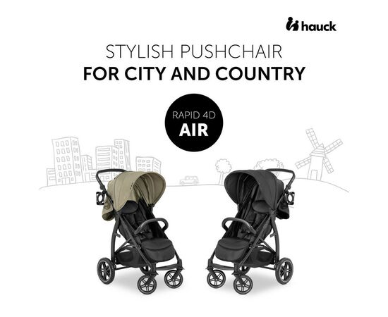 Коляска Hauck Rapid 4D Air Black (14848-8), изображение 2 Коляска Hauck Rapid 4D Air Black (14848-8), изображение 2