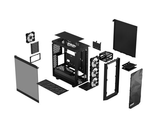 Корпус Fractal Design Meshify 2 Compact Lite RGB Bla (FD-C-MEL2C-05), изображение 12 Корпус Fractal Design Meshify 2 Compact Lite RGB Bla (FD-C-MEL2C-05), изображение 12