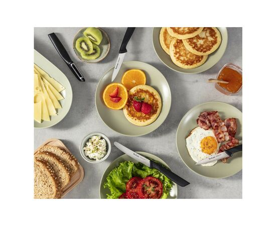 Кухонный нож Tefal ColorFood зубчастий 10 см Чорний (K2731304), изображение 12 Кухонный нож Tefal ColorFood зубчастий 10 см Чорний (K2731304), изображение 12