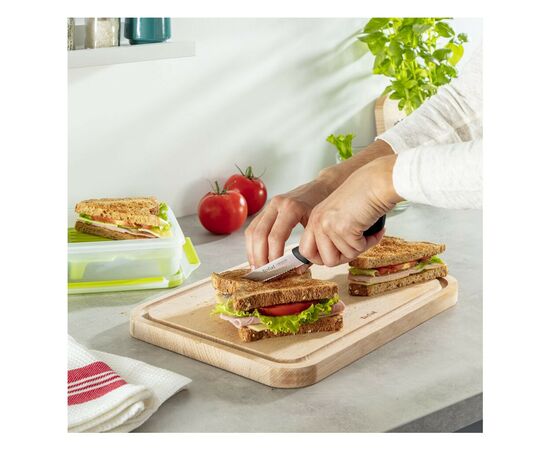 Кухонный нож Tefal ColorFood зубчастий 10 см Чорний (K2731304), изображение 5 Кухонный нож Tefal ColorFood зубчастий 10 см Чорний (K2731304), изображение 5