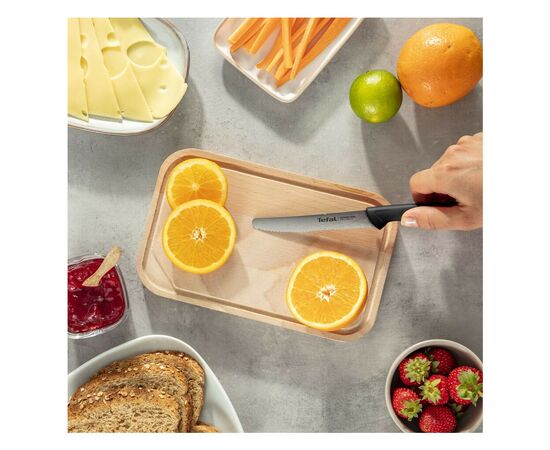 Кухонный нож Tefal ColorFood зубчастий 10 см Чорний (K2731304), изображение 6 Кухонный нож Tefal ColorFood зубчастий 10 см Чорний (K2731304), изображение 6