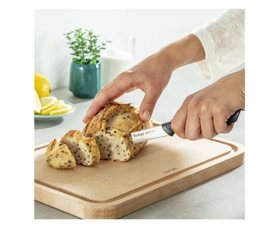Кухонный нож Tefal ColorFood зубчастий 10 см Чорний (K2731304), изображение 7 Кухонный нож Tefal ColorFood зубчастий 10 см Чорний (K2731304), изображение 7