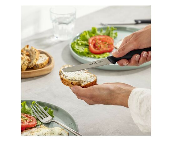 Кухонный нож Tefal ColorFood зубчастий 10 см Чорний (K2731304), изображение 9 Кухонный нож Tefal ColorFood зубчастий 10 см Чорний (K2731304), изображение 9