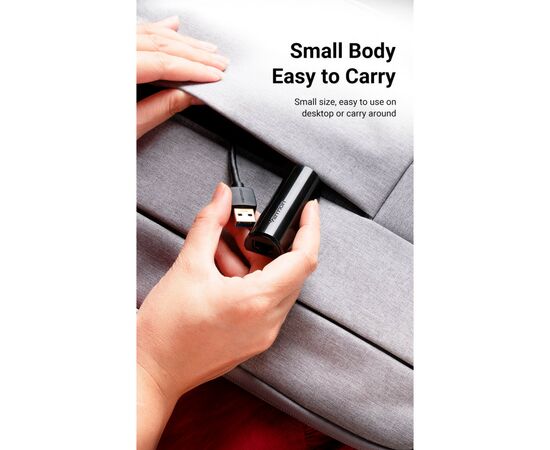 Переходник USB 3.0 to Ethernet RJ45 1000Mb black Vention (CEHBB), изображение 10 Переходник USB 3.0 to Ethernet RJ45 1000Mb black Vention (CEHBB), изображение 10