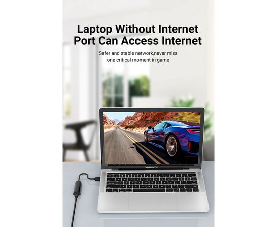 Переходник USB 3.0 to Ethernet RJ45 1000Mb black Vention (CEHBB), изображение 5 Переходник USB 3.0 to Ethernet RJ45 1000Mb black Vention (CEHBB), изображение 5