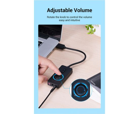 Звуковая плата Vention Audio USB 3х3,5mm jack 0.15m Volume Control (CDRBB), изображение 12 Звуковая плата Vention Audio USB 3х3,5mm jack 0.15m Volume Control (CDRBB), изображение 12