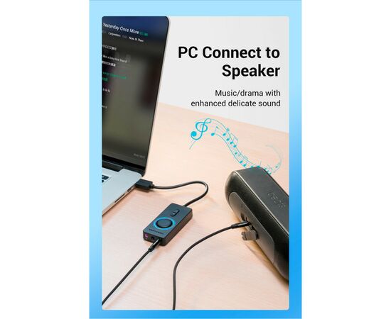 Звуковая плата Vention Audio USB 3х3,5mm jack 0.15m Volume Control (CDRBB), изображение 8 Звуковая плата Vention Audio USB 3х3,5mm jack 0.15m Volume Control (CDRBB), изображение 8