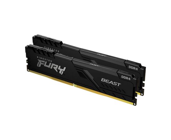 Модуль пам'яті для комп'ютера DDR4 64GB (2x32GB) 3200 MHz Fury Beast Black Kingston Fury (ex.HyperX) (KF432C16BBK2/64)