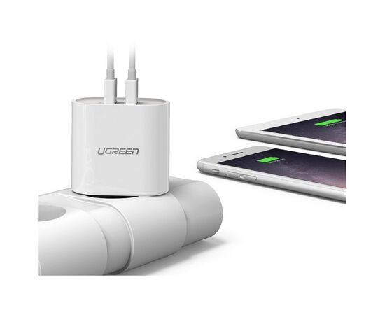 Зарядное устройство Ugreen CD104 2xUSB 3.4A Charger (White) (20384), изображение 5 Зарядное устройство Ugreen CD104 2xUSB 3.4A Charger (White) (20384), изображение 5