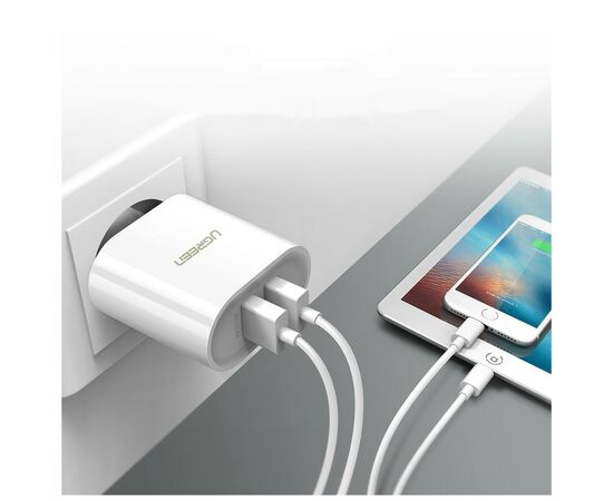 Зарядное устройство Ugreen CD104 2xUSB 3.4A Charger (White) (20384), изображение 6 Зарядное устройство Ugreen CD104 2xUSB 3.4A Charger (White) (20384), изображение 6