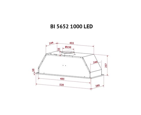 Витяжка кухонна Perfelli BI 5652 I 1000 LED, зображення 11 Витяжка кухонна Perfelli BI 5652 I 1000 LED, зображення 11