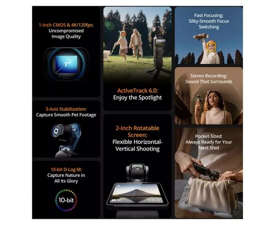 Стедикам DJI Pocket 3 Creator Combo (CP.OS.00000302.01), изображение 10 Стедикам DJI Pocket 3 Creator Combo (CP.OS.00000302.01), изображение 10