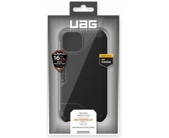 Чехол для моб. телефона Uag Apple iPhone 14 Metropolis, Kevlar Black (114044113940), изображение 12