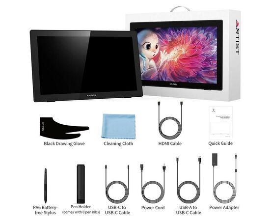 Планшет-монитор XP-Pen Artist 22 (2nd Generation) Black (ArtistCD220F_EU), изображение 8 Планшет-монитор XP-Pen Artist 22 (2nd Generation) Black (ArtistCD220F_EU), изображение 8
