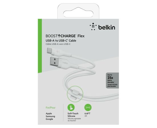 Дата кабель USB 2.0 AM to Type-C 2.0m white Belkin (CAB008BT2MWH), изображение 2 Дата кабель USB 2.0 AM to Type-C 2.0m white Belkin (CAB008BT2MWH), изображение 2