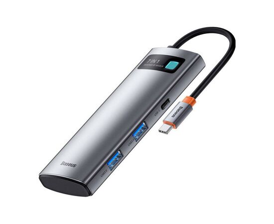 Порт-репликатор Baseus 7-in-1 Metal Gleam Series Type-C to HDMI+USB+SD/TF Docking Station (WKWG020113)