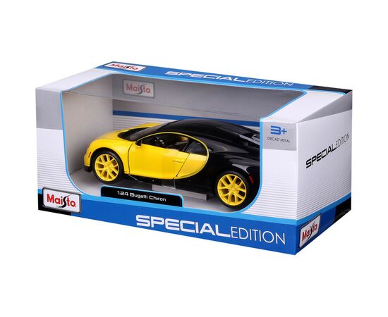 Машина Maisto Bugatti Chiron 1:24 Чорно-жовта (31514 black/yellow), зображення 2 Машина Maisto Bugatti Chiron 1:24 Чорно-жовта (31514 black/yellow), зображення 2