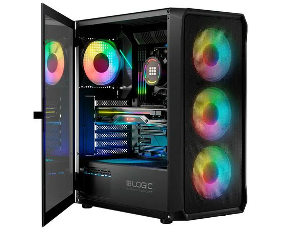 Корпус Logic concept PORTOS MESH+GLASS ARGB fans 4x120mm BLACK (AT-PORTOS-10-0000000-0002), зображення 12 Корпус Logic concept PORTOS MESH+GLASS ARGB fans 4x120mm BLACK (AT-PORTOS-10-0000000-0002), зображення 12