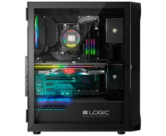 Корпус Logic concept PORTOS MESH+GLASS ARGB fans 4x120mm BLACK (AT-PORTOS-10-0000000-0002), зображення 7 Корпус Logic concept PORTOS MESH+GLASS ARGB fans 4x120mm BLACK (AT-PORTOS-10-0000000-0002), зображення 7