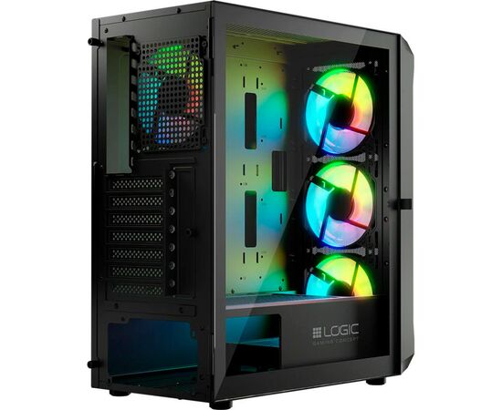 Корпус Logic concept PORTOS MESH+GLASS ARGB fans 4x120mm BLACK (AT-PORTOS-10-0000000-0002), зображення 8 Корпус Logic concept PORTOS MESH+GLASS ARGB fans 4x120mm BLACK (AT-PORTOS-10-0000000-0002), зображення 8