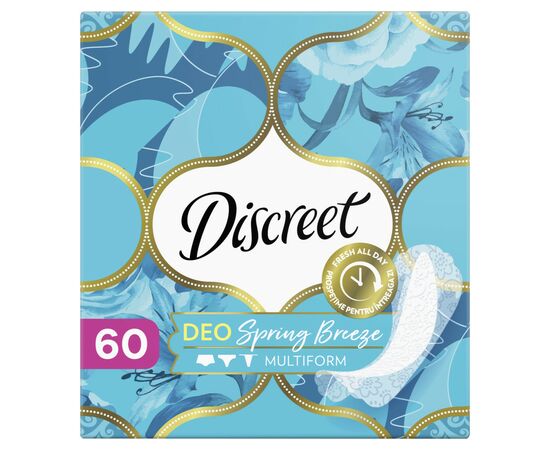 Щоденні прокладки Discreet Deo Spring Breeze 60 шт (8001090170316/4015400179757), зображення 2 Щоденні прокладки Discreet Deo Spring Breeze 60 шт (8001090170316/4015400179757), зображення 2
