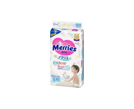 Подгузник Merries для детей L 9-14 кг 54 шт (538786), изображение 2 Подгузник Merries для детей L 9-14 кг 54 шт (538786), изображение 2