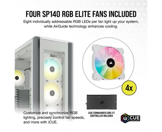 Корпус Corsair iCUE 7000X RGB Tempered Glass White (CC-9011227-WW), изображение 12 Корпус Corsair iCUE 7000X RGB Tempered Glass White (CC-9011227-WW), изображение 12