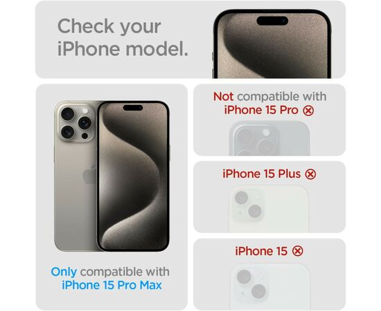 Стекло защитное Spigen Apple iPhone 15 Pro Max Glas.tR AlignMaster FC Black (2P) (AGL06875), изображение 6 Стекло защитное Spigen Apple iPhone 15 Pro Max Glas.tR AlignMaster FC Black (2P) (AGL06875), изображение 6