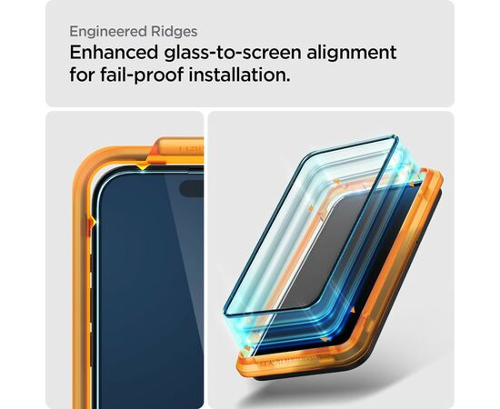 Стекло защитное Spigen Apple iPhone 15 Pro Max Glas.tR AlignMaster FC Black (2P) (AGL06875), изображение 9 Стекло защитное Spigen Apple iPhone 15 Pro Max Glas.tR AlignMaster FC Black (2P) (AGL06875), изображение 9