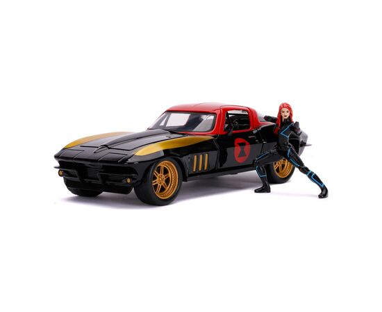 Машина Jada металлическая Марвел Мстители Chevrolet Corvette (1966) + фигурка Черной вдовы 1:24 (253225014), изображение 2 Машина Jada металлическая Марвел Мстители Chevrolet Corvette (1966) + фигурка Черной вдовы 1:24 (253225014), изображение 2