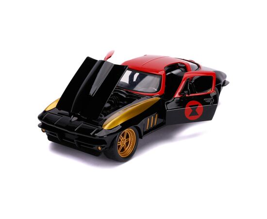 Машина Jada металлическая Марвел Мстители Chevrolet Corvette (1966) + фигурка Черной вдовы 1:24 (253225014), изображение 4 Машина Jada металлическая Марвел Мстители Chevrolet Corvette (1966) + фигурка Черной вдовы 1:24 (253225014), изображение 4