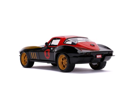 Машина Jada металлическая Марвел Мстители Chevrolet Corvette (1966) + фигурка Черной вдовы 1:24 (253225014), изображение 9 Машина Jada металлическая Марвел Мстители Chevrolet Corvette (1966) + фигурка Черной вдовы 1:24 (253225014), изображение 9