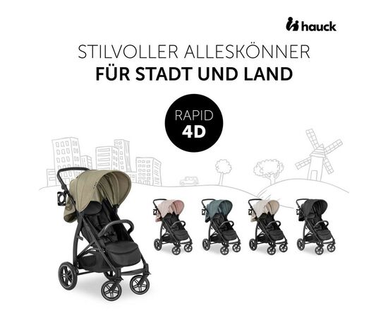 Коляска Hauck Rapid 4D Olive (14898-3), изображение 3 Коляска Hauck Rapid 4D Olive (14898-3), изображение 3