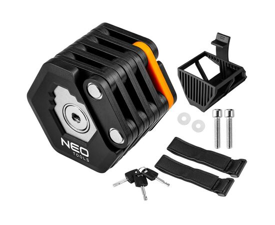 Замок велосипедний Neo Tools цинковий сплав + ABS пластик 78 см 0.62 кг (91-006)