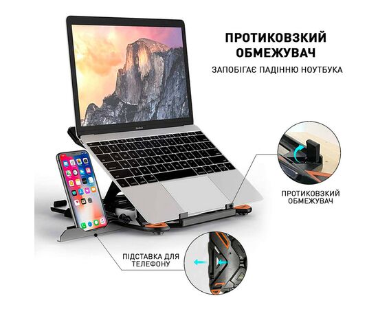 Подставка для ноутбука DYXON FIX 1 Black (DXNLSF1B), изображение 12 Подставка для ноутбука DYXON FIX 1 Black (DXNLSF1B), изображение 12