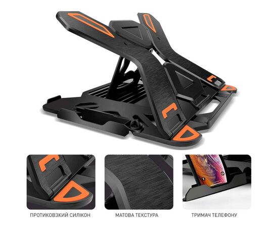 Подставка для ноутбука DYXON FIX 1 Black (DXNLSF1B), изображение 7 Подставка для ноутбука DYXON FIX 1 Black (DXNLSF1B), изображение 7