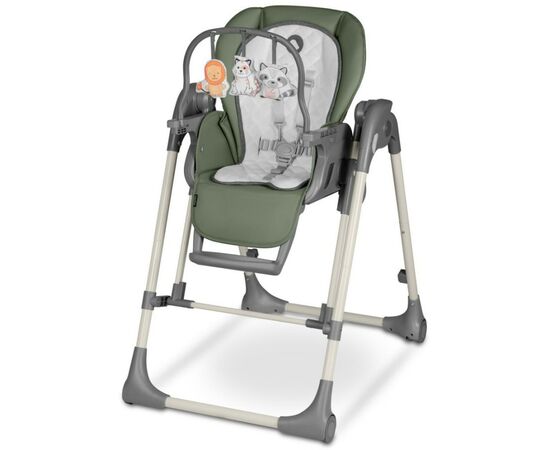 Стульчик для кормления Lionelo 2 в 1 Laurice Green Olive с функцией качели (LO-LAURICE GREEN OLIVE), изображение 2 Стульчик для кормления Lionelo 2 в 1 Laurice Green Olive с функцией качели (LO-LAURICE GREEN OLIVE), изображение 2