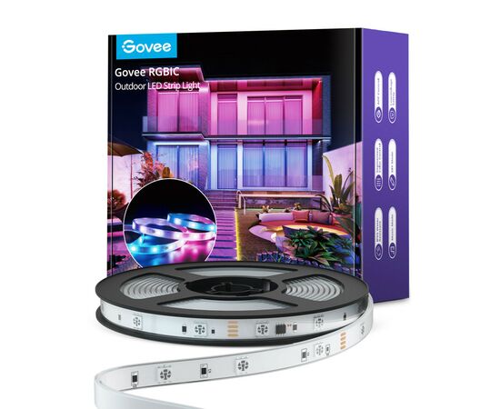 Светодиодная лента Govee Phantasy Outdoor LED RGBIC Strip Lights 10м Білий (H61723D1), изображение 3 Светодиодная лента Govee Phantasy Outdoor LED RGBIC Strip Lights 10м Білий (H61723D1), изображение 3