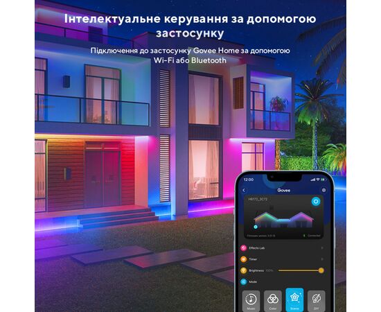 Светодиодная лента Govee Phantasy Outdoor LED RGBIC Strip Lights 10м Білий (H61723D1), изображение 7 Светодиодная лента Govee Phantasy Outdoor LED RGBIC Strip Lights 10м Білий (H61723D1), изображение 7