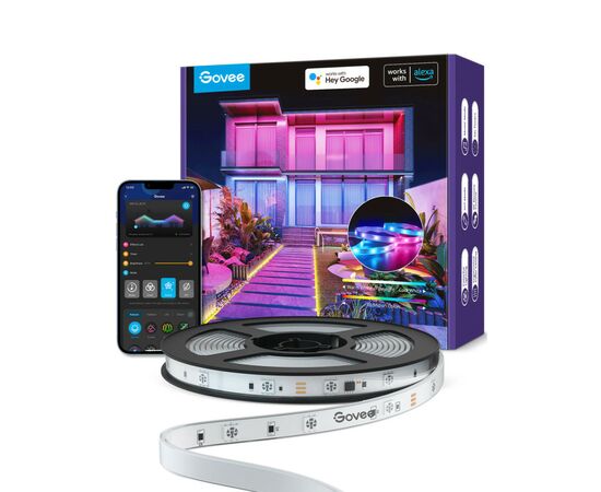 Світлодіодна стрічка Govee Phantasy Outdoor LED RGBIC Strip Lights 10м Білий (H61723D1)